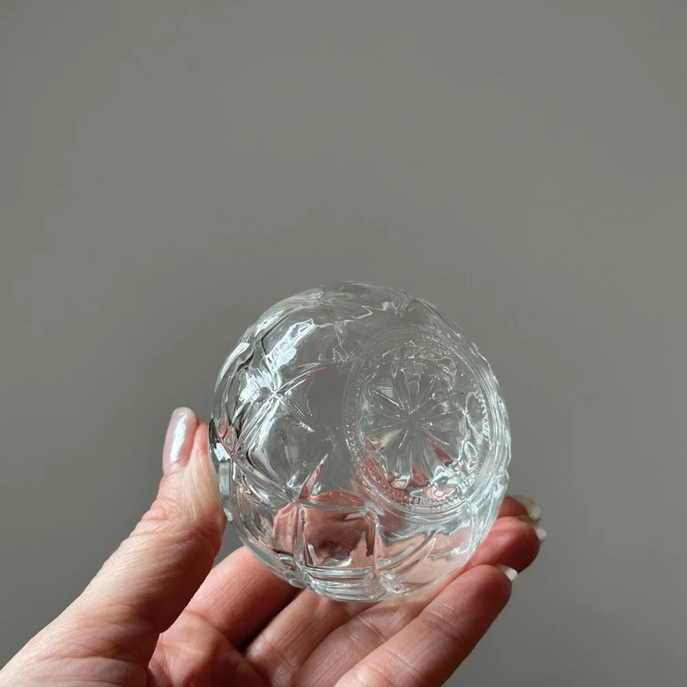 VTG Cut Glass Oil Diffuser Round Vase Plant Propagation Mini Jar Decor Display